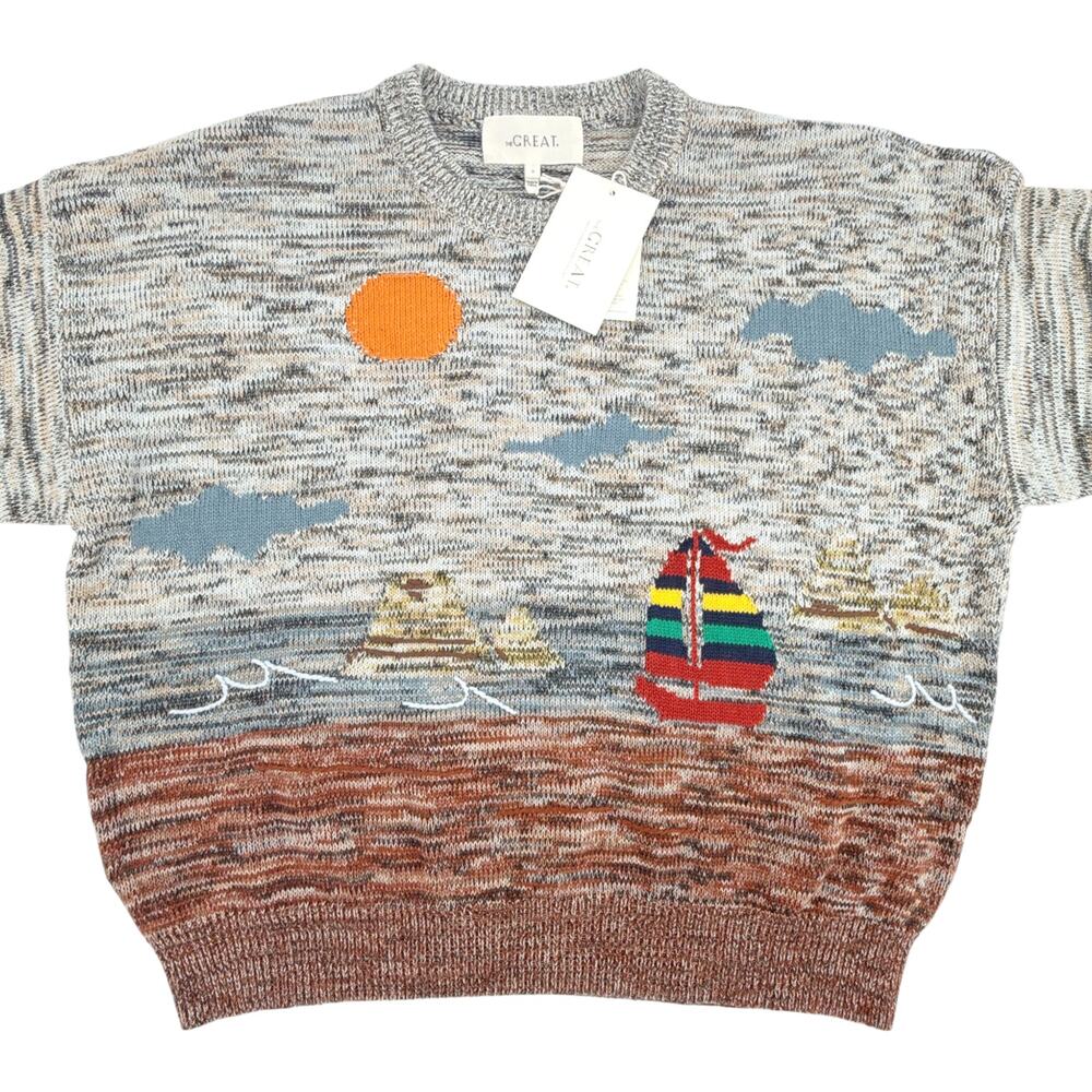 THE GREAT. The Boating Pullover. Sea Breeze Multi 0|XS - Picture 5 of 11